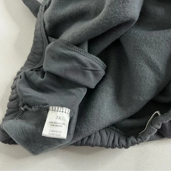 Grayson Threads Sweatpants Plus Size 2X Gray Fleece Lined Elastic Waist - Picture 6 of 7